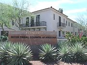 The El Encanto Apartment Building was built in 1939 and is located at 2214 N. Central Ave. The El Encanto Apartment Building was the largest apartment complex in Phoenix at the time. The Inter Tribal Council of Arizona Inc. is oversaw the renovation of the complex. It was listed in the Phoenix Historic Properties Register in December 1990.