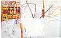 ללא כותרת, 1969 אקריליק, עיפרון וקולאז' על עץ לבוד, גובה 120 ס"מ, רוחב 195 ס"מ אוסף מוזיאון ישראל
