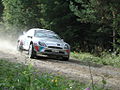 Duval au volant de sa Ford Puma au rallye de Finlande 2001