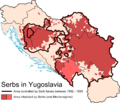 Distribution of ethnic Serbs (and Montenegrins) in Yugoslavia during 1992 - 1995