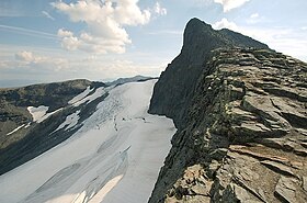 Le sommet vu depuis le nord