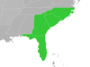 Symphyotrichum walteri distribution map: US — Florida, Georgia, North Carolina, and South Carolina.