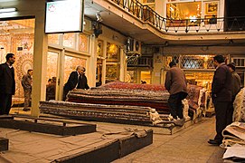 Carpet shops inside the Grand Bazaar of Tehran