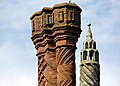 Brick sculpturing on the two chimneys