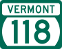 Vermont Route 118 marker