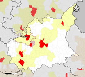 Localisation de l'aire d'attraction de Sisteron dans le département des Alpes-de-Haute-Provence.