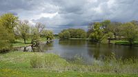 79. Platz: Rettung-der-Erde mit Elbe-Auen am Deich in Cumlosen, dem ehemaligen Naturschutzgebiet Elbdeichvorland, das heute ein Teil des Biosphärenreservat Flusslandschaft Elbe-Mecklenburg-Vorpommern ist