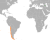 Location map for Armenia and Chile.