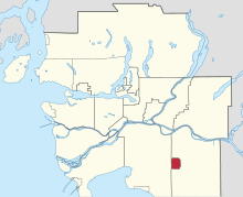 Location of Langley City in Metro Vancouver