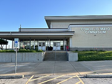 Exterior of the Coach J.D. Mayo Gymnasium