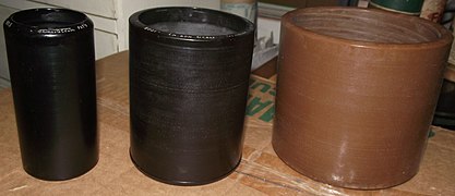 Wax phonograph cylinders in a variety of diameters