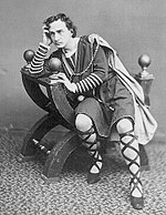 American actor Edwin Booth as Prince Hamlet, circa 1870