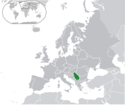 Map showing Serbia in Europe