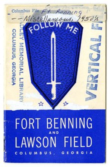 A pamphlet descrbing Fort Benning and Lawson Field