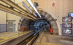 Karaköy station with the tunnel portal