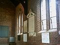 Interior of the 1907 church showing memorial plaques