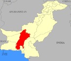 Carte du Pakistan avec l’État princiers du Kalat avant son annexion en 1955