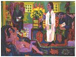 Ernst Ludwig Kirchner: Moderne Bohème (1924), olja på duk, 124x165. Beslagtagen i augusti 1937 på Museum Folkwang i Essen. Köptes av konsthandlare Karl Buchholz ur Schönhausens värdedepå 1939 och fördes 1940 över till Buchholz Gallery i New York. Finns sedan 1955 på Minneapolis Institute of Art.