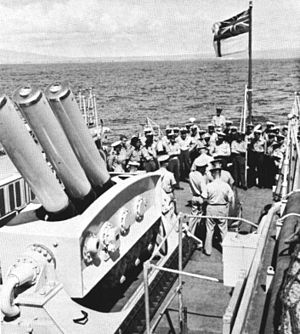 Limbo ASW mortar on HMNZS Taranaki (F148) c1963