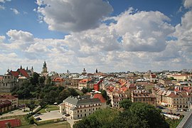 Lublin — traçado urbano da Cidade Velha e centro da cidade