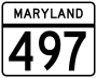 Maryland Route 497 marker