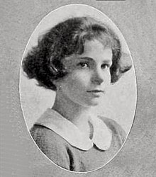 A yearbook photograph of a young white woman in 1922