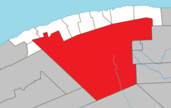 Location within La Haute-Gaspésie RCM