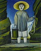 Niko Pirosmani. Fisherman among rocks. 1906