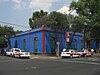 A cobalt blue building which houses the Frida Kahlo Museum