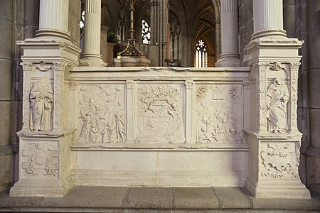 Detail of the Renaissance-style tomb of Bishop Jean de Langeac (1544)