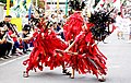 Kabasaran dancers use traditional weapons