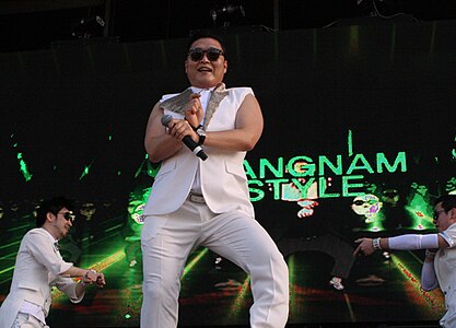 K-Pop experienced rapid growth in popularity during the decade, particularly following the international success of Psy's hit single "Gangnam Style". The song's music video became the first YouTube video to surpass one billion views.