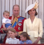 Prince William, later Prince of Wales, in military regalia with his family