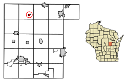 Location of Big Falls in Waupaca County, Wisconsin.