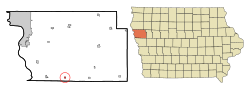 Location of Hornick, Iowa