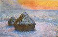 Claude Monet, "Wheatstacks (Sunset, Snow Effect)" (1890–91)