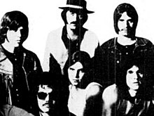 Bloodrock in 1970. Clockwise from top: Lee Pickens, Stevie Hill, Rick Cobb, Ed Grundy, Nick Taylor, and Jim Rutledge.