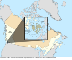 Map of the change to Canada on October 21, 1872