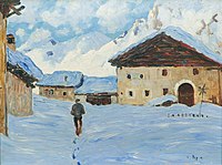 Carl Arp: Snowy Alpine Village (1910)