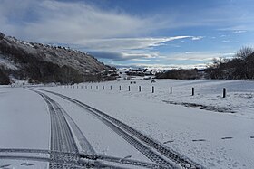 Vue aérienne de la station.