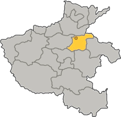 Location of Kaifeng City jurisdiction in Henan