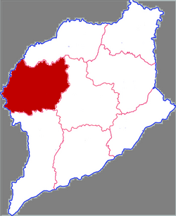 聊城市中の冠県の位置