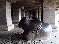 Ellora cave 15 polished nandi 8th-10th century AD