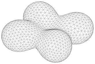 equipotential surface of 4 point charges