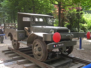 And the "Big jeep" (or "Beep"), the WWII Dodge WC model, was also used for draisine duty
