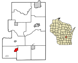 Location of Kingston in Green Lake County, Wisconsin.