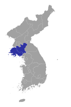 Haesŏ region (blue) in western Korea