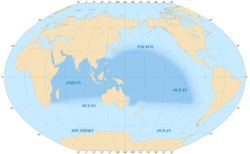 Map of India and Pacific Islands