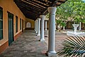 Colonial architecture, as in this courtyard at Coro, presents a parallel with the railway station