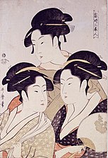 Three Beauties of the Present Day by Kitagawa Utamaro, 1793